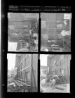 Putting up platform in front of Daily Reflector (4 Negatives (May 28, 1960) [Sleeve 93, Folder a, Box 24]